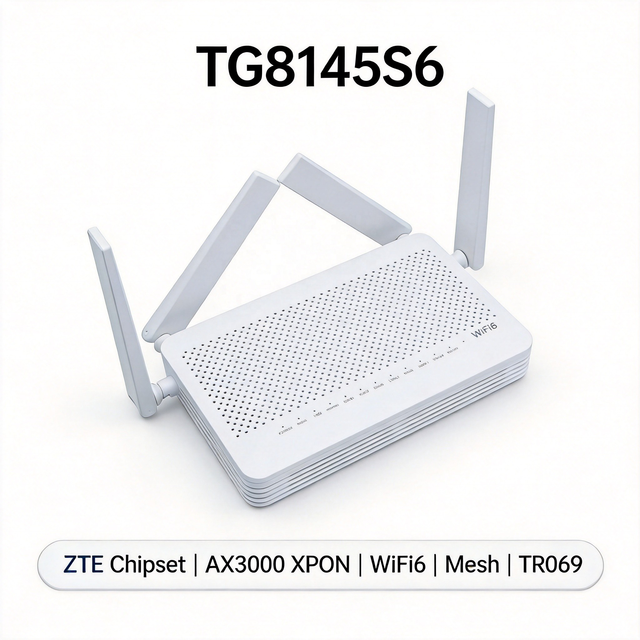 Good Quality AX3000 Wifi6 TG8145S6 GPON EPON ONT Fiber Optic GPON ONU Router 4GE 2.4G&5G F6610M EG8145X6 Compatible With ZTE OLT