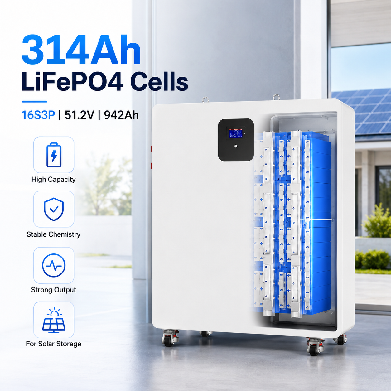 50Kwh Lithium Battery 48V Home Energy Storage System 51.2V 280Ah 300Ah 560Ah 600Ah 942Ah Solar Lifepo4 Batteries With Bms · image 3