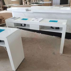 Mesa de Manicura Profesional con Ranura Simple/Doble, Caja de Almacenamiento Integrada y Aspiradora Incorporada, Estilo Japonés Sencillo para Salón de Uñas - Product Image 6