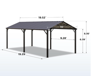 <span class=keywords><strong>Abri</strong></span> de voiture extérieur robuste en acier 10x20 pieds avec structure en acier thermolaqué, imperméable, durable, multi-usage, garage et <span class=keywords><strong>abri</strong></span> - Product Image 3