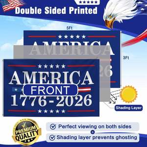 Hot Sell Eco-Friendly Double Sided Polyester 250 Years Blue American <b>Flag</b> 3x5 Ft for Anniversary Patriotic Design <b>Flags</b> - Product Image 2