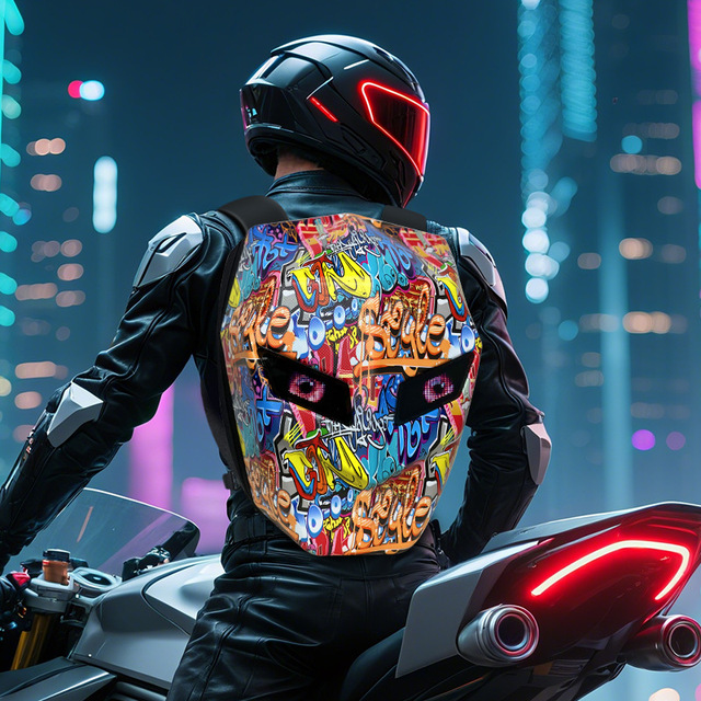 Knight Full Helmet Sports Waterproof Motorcycle Backpack Denim Zipper Closure Letter LED Lights Bluetooth 20-35L Fashion Riding