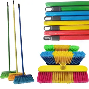 cleaning brooms & dustpans plastic nylon broom with wooden broom stick