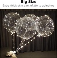 Bestseller - 6 pièces - Ballons Bobo transparents de 20 pouces - Lumière LED blanche chaude pour décorations de fête