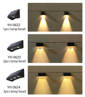 Ip65 Étanche Blanc Chaud Décor Solaire Clôture Lumières Mur Monté Jardin Led Solaire Mur Lampes Extérieures