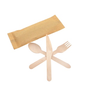 Großhandel Hochwertiges umwelt freundliches Holz besteck Biologisch abbaubares Einweg-Holz geschirr Geeignet für Camping und Party - Product Image 5