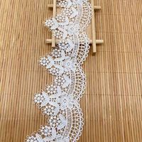 Pita Bordir Renda Poliester Putih Lebar 6,6 cm, Pengiriman Cepat Grosir, 100% Poliester untuk Pakaian