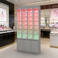 Support d'affichage cosmétique avec éclairage LED, présentoir de maquillage, support cosmétique, étagère d'affichage cosmétique pour magasin de détail