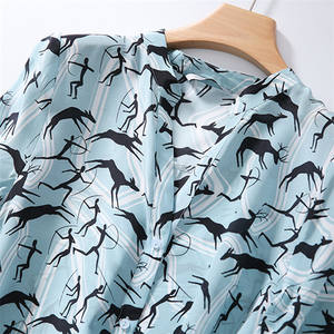 Venta al por mayor de alta calidad Animal impreso hasta la rodilla vestido de seda de morera mujeres 100% vestido de seda natural - Product Image 3