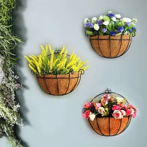 Indoor house wall air plant holder artificial flower plant iron hanging pot planters basket for hanging plants