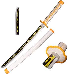 104CM démon tueur <span class=keywords><strong>Rengoku</strong></span> Kyoujurou <span class=keywords><strong>Katana</strong></span> jouets Anime accessoires en bois épée japonais Katanas Cosplay - Product Image 1
