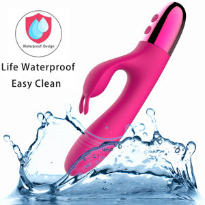 Odeco Dispositivo de masturbación impermeable juguetes sexuales estimulador vibradores dobles consolador condón vibrador juguetes sexuales para mujer - Product Image 5