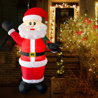 Décorations de Noël transfrontalières : Figurines lumineuses de Père Noël, accessoires de scène, sacs à dos gonflables en polyester 2,4 m