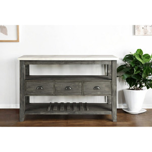 HMS 18 \ "X 54 \" X 36 \ "marmo bianco legno di quercia grigio Server per la cucina di stoccaggio - Product Image 1