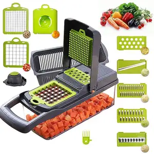 Mejor venta 12 en 1 cortador de cebolla multifuncional de mano cortador de frutas pelador de patatas picador de verduras Manual