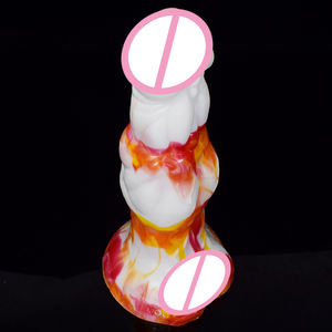 Оптовая продажа, разноцветный силиконовый Фэнтезийный фаллоимитатор, 25 см - Product Image 5