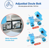 Patins à roulettes réglables à quatre roues en PVC pour l'extérieur, pour débutants, enfants, bébés, semelle en PP, roues de 16 à 21 cm