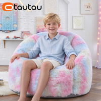 OTAUTAU Pouf pour enfants de 3 à 5 ans avec rembourrage en éponge compressée, fauteuil moelleux en fausse fourrure, canapé, pouf, chaise d'angle, lavable SF302