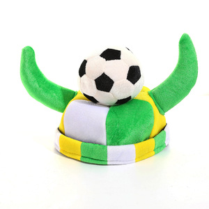 Plush Soccer <b>Bull</b> Horn Hat Foam Party <b>Costume</b> Headwear for Carnival Birthday Game Day Outdoor All-Season Adult - Product Image 5