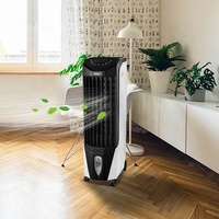 مروحة تبريد هواء صغيرة محمولة بتصميم نحيف وصديق للبيئة بألوان أبيض/رمادي/أسود مع خزان ماء سعة 20 لتر