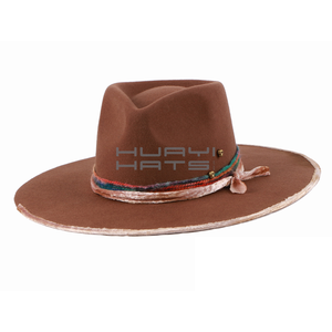 <span class=keywords><strong>Cappello</strong></span> Fedora da <span class=keywords><strong>Uomo</strong></span> in Pura Lana di Lusso con Tesa Larga Personalizzato all'Ingrosso di Huayihats - Product Image 2
