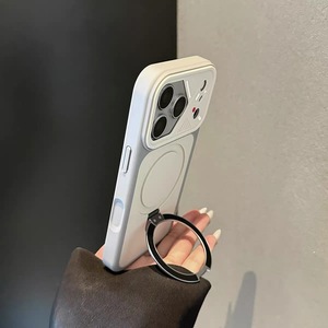 Coque magnétique de luxe style Ins compatible avec iPhone 17 16 Pro Max, toucher mat, antichoc, avec anneau support - Product Image 6