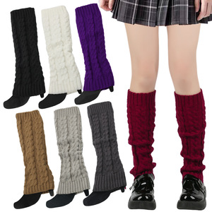 Autunno inverno caldi e solidi scaldamuscoli stivali in maglia di peluche da donna alla moda Y2K calzini elastici per il piede - Product Image 2