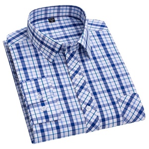 Camicia Casual da <span class=keywords><strong>Uomo</strong></span> a Maniche Lunghe in Cotone Puro con Colletto Quadrato e Motivo a Quadri, Sottile, Lavabile in Lavatrice, Collezione Primavera 2026 - Spedizione Internazionale - Product Image 5