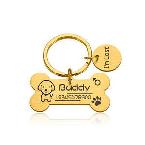 Portachiavi personalizzato con targhetta identificativa <span class=keywords><strong>per</strong></span> animali domestici <span class=keywords><strong>nome</strong></span> Id <span class=keywords><strong>per</strong></span> animali domestici inciso <span class=keywords><strong>per</strong></span> gatto cucciolo di cane collare Tag ciondolo portachiavi accessori <span class=keywords><strong>per</strong></span> animali domestici con osso - Product Image 3