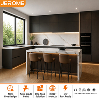 Meubles modernes simples personnalisés RTA, unités de cuisine modulaires en bois gris foncé, ensemble d'armoires de cuisine intégrées pour la maison