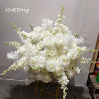 Hochzeits-Tischdekoration MoKtong Umweltfreundliche Seide 80cm Weiße Orchidee Winter-Blumenball-Arrangements mit Sweetheart-Tisch