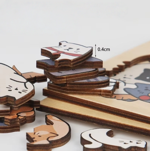 Puzzle en bois pour enfants jouet avec 50 chats chiens Pandas Le dessin animé ornements conception de gravure complexe - Product Image 4