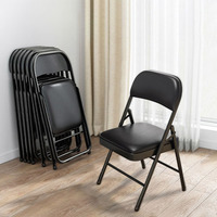 Chaise pliante en métal de haute qualité, élégante, robuste, portable, avec dossier rembourré, revêtement en tissu, structure en acier, ergonomique, pour usage commercial et événements
