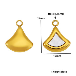 Pendentif en forme de coquillage mélangé plaqué or 18 carats en acier inoxydable pour la fabrication de bracelets - Product Image 2