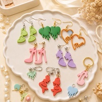 Cetakan Silikon Anting DM1433 untuk Resin Epoksi, Pembuatan Perhiasan DIY, Cetakan Anting Gantung, Liontin Bentuk Hati, Kupu-kupu, Bunga