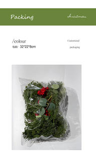 Guirlanda Artificial de Cedro com Toque Real, Folhas Vermelhas de Natal, Planta Verde Artificial para Exteriores - Product Image 5