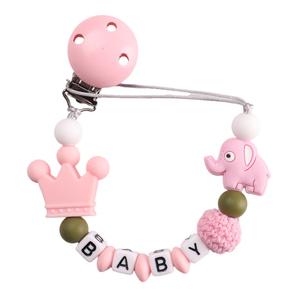 <span class=keywords><strong>Attache</strong></span>-sucette en silicone pour bébé de 0 à 12 mois, motif éléphant, support de dentition apaisant, jouet à mâcher, factice avec chaîne inspirée des animaux - Product Image 5