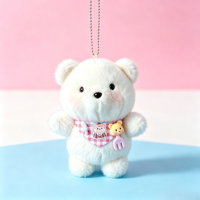 Peluche Ours Mignon avec Écharpe, Breloque Porte-clés, Pendentif pour Sac et Sac à Dos, Figurine en Peluche pour Machine à Pinces, Vente en Gros