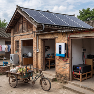 Sistema Solare Ibrido Off-Grid da 11KW 51.2V con 4 Pannelli Monocristallini da 2.2KW + Batteria LiFePO4 da 5.12kWh e Inverter MPPT da 160A Completo - Product Image 4