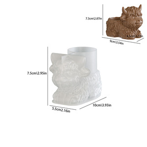 Molde de Silicona de Vaca de las Tierras Altas, Molde 3D para Macetas con Forma de Vaca, Molde para Macetas de Resina Reutilizable - Product Image 2