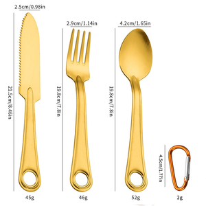304 acier inoxydable dîner <span class=keywords><strong>couverts</strong></span> cuisine fourchette cuillère vaisselle Camping pique-nique essentiel <span class=keywords><strong>randonnée</strong></span> manger <span class=keywords><strong>3</strong></span> <span class=keywords><strong>en</strong></span> <span class=keywords><strong>1</strong></span> ensemble d'ustensiles - Product Image 5