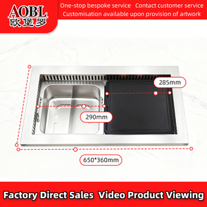 Meubles <span class=keywords><strong>de</strong></span> <span class=keywords><strong>restaurant</strong></span> <span class=keywords><strong>de</strong></span> haute qualité AOBLAdvanced Technology, <span class=keywords><strong>barbecue</strong></span> <span class=keywords><strong>intégré</strong></span> sans fumée, <span class=keywords><strong>table</strong></span> à fondue - Product Image 3