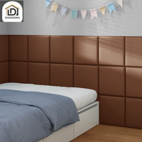 Paneles de Pared 3D de Cuero Impermeable, Acolchado de Espuma XPE Autoadhesivo, Revestimiento de Pared Anticolisión para Decoración de Sala de Estar