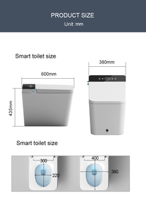 Inodoro Moderno y Elegante <span class=keywords><strong>de</strong></span> Suelo con Descarga Automática, Tanque <span class=keywords><strong>de</strong></span> Agua Oculto Inteligente, Sensor <span class=keywords><strong>de</strong></span> Pie, Control por Aplicación - Product Image 3