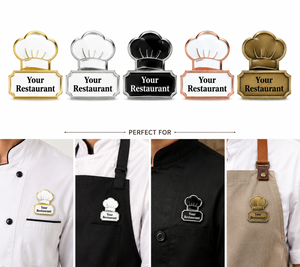 เข็มกลัดเคลือบโลหะรูปหมวกเชฟแบบกำหนดเอง สำหรับร้านอาหารและร้านเบเกอรี่ - Product Image 2