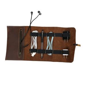 حقيبة أدوات صغيرة من الجلد كابل إلكتروني تلقي حجم حالة سماعات رأس خط السفر تلقي حالة - Product Image 1