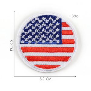 Vente flash : Patch brodé drapeau américain, patch brodé rond personnalisé USA, patchs brodés pour t-shirt, veste, casquette de baseball, patch thermocollant - Product Image 2