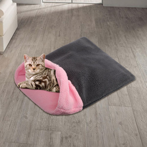 Sac de couchage rond pour chat avec coussin rose, lit chaud et confortable pour l'hiver, utilisable en toutes saisons, lavage à la main, rembourrage en fibre de polyester - Product Image 2