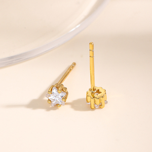 Orecchini a stella a cinque punti in argento 925 di lusso da donna con Zirconia impreziosito da gioielli ipoallergenici regalo elegante <span class=keywords><strong>cielo</strong></span> notturno - Product Image 4