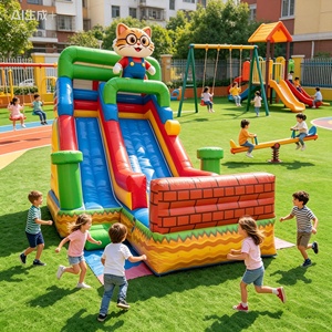 Tobogán Acuático Inflable Personalizado con Diseño <span class=keywords><strong>de</strong></span> Dibujos Animados y Piscina, Brincolín Acuático <span class=keywords><strong>de</strong></span> PVC para Niños, Ideal para Fiestas <span class=keywords><strong>de</strong></span> <span class=keywords><strong>Verano</strong></span> en el Patio Trasero o <span class=keywords><strong>Alquiler</strong></span> Comercial - Product Image 4